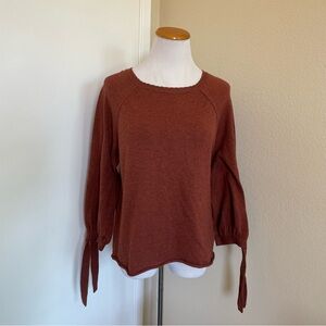 5 FOR $25 SALE 💗 Rust Brown Sweater with Tie Sleeves